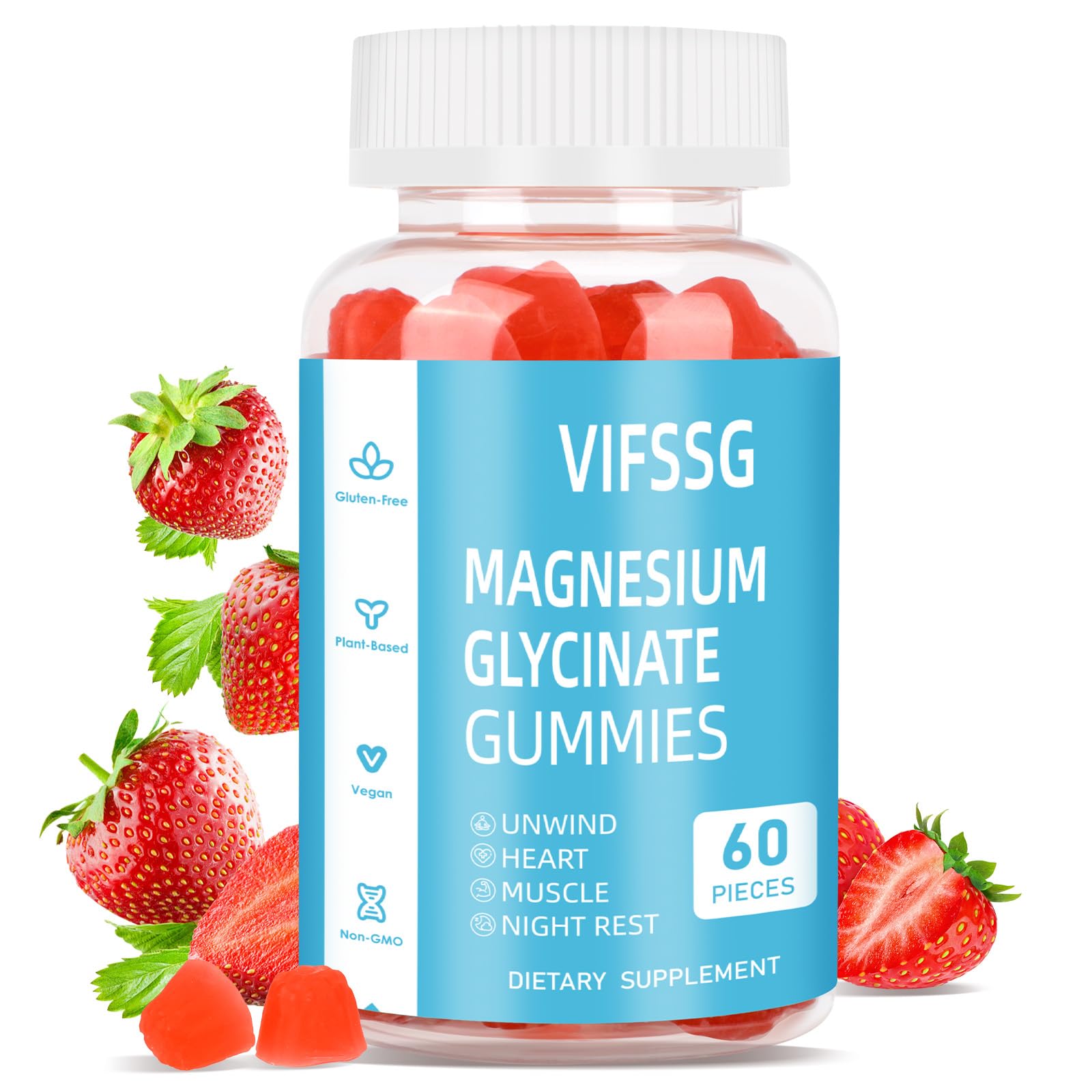 Magnesium Glycinate Gummies 400mg, Sugar Free Gummies with Magnesium L-Threonate 200mg - Magnesium Supplement Chewable Gummies for Women & Men Vegan, Organic Gummies 60 Count VIFSSG buy australia supplements