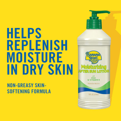Banana Boat Moisturizing After Sun Lotion with Aloe and Vitamin E, 16Fl Oz, After Sun Care, Banana Boat After Sun Lotion, Sunburn Relief, 16Fl Oz Banana Boat
