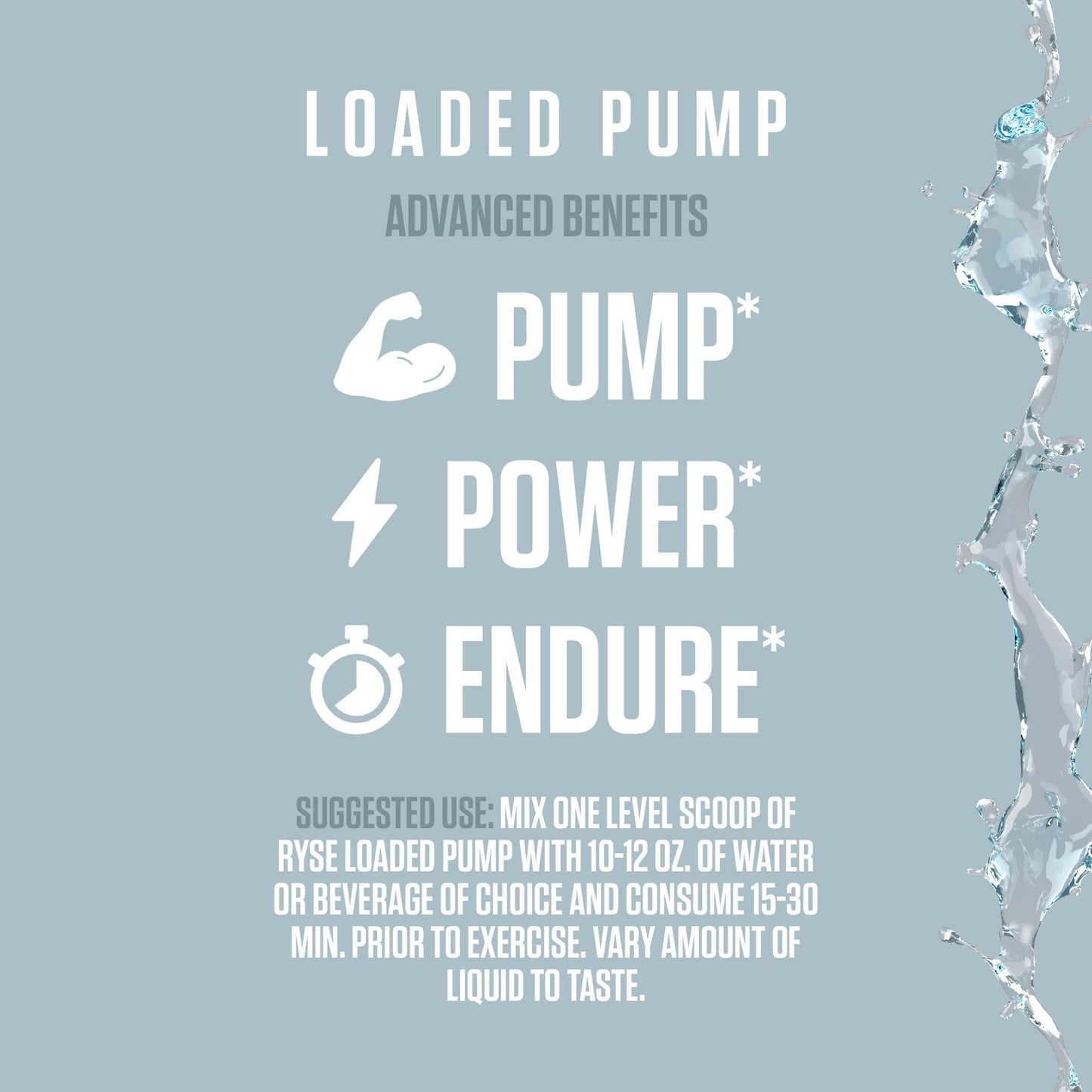 Ryse Loaded Pump Pre Workout Powder - Blue Razz Slush - No Caffeine Stimulant Free Formula for Pump, Power & Endurance - L-Citrulline, PeptiPump, Betaine Anhydrous, Taurine & AstraGin - 25 Servings