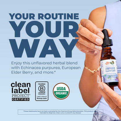 MARYRUTH'S Lymphatic Support Liquid Drops USDA Organic | Herbal Blend with Echinacea & Elderberry | Blue Vervain MARYRUTH'S