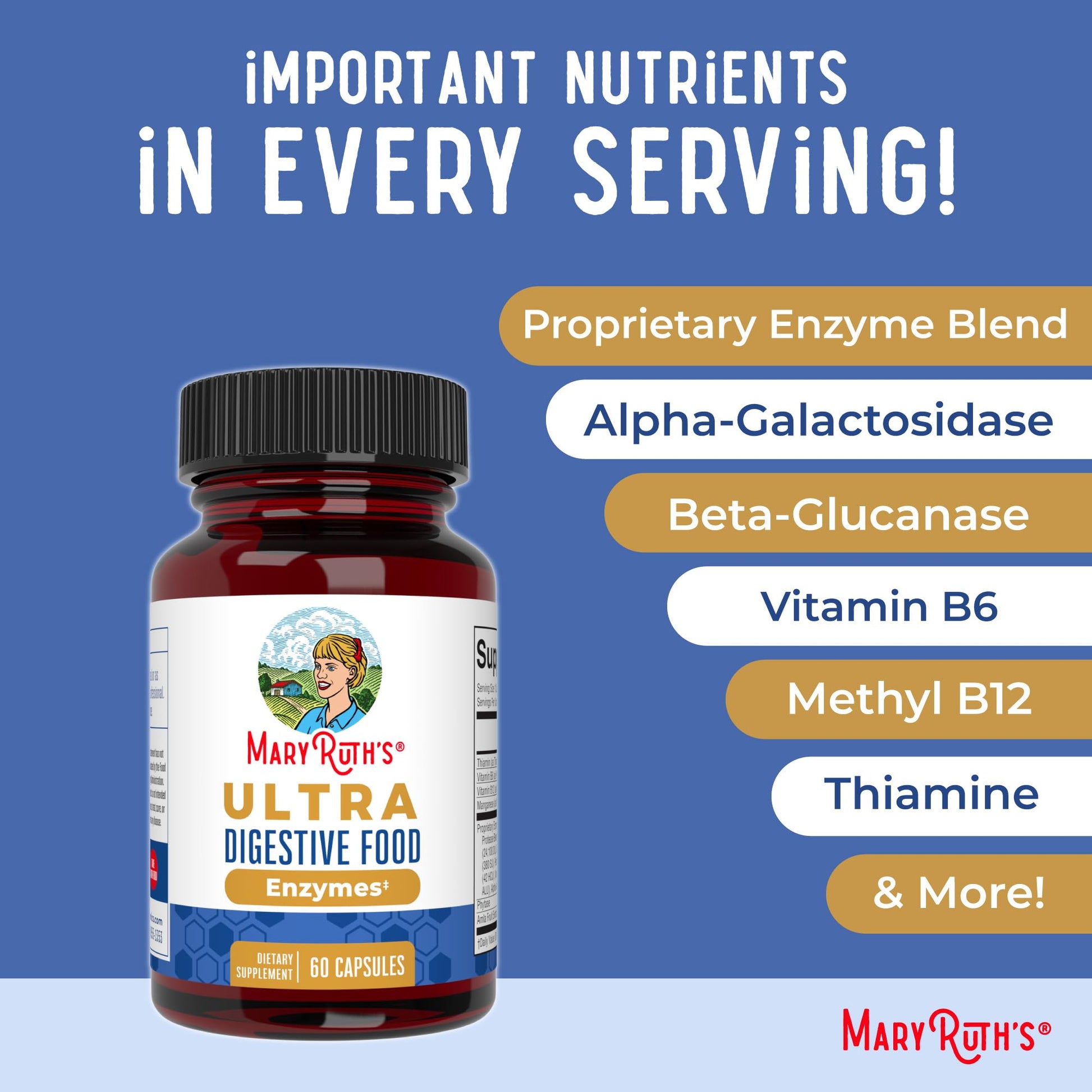 MaryRuth Organics Ultra Digestive Enzymes Capsules | Up to 2 Month Supply | Supplement for Gut Health Support | Digestion & Immune Support with Amylase | Lipase & Lactase | Vegan | 60 Count MARYRUTH'S buy australia supplements