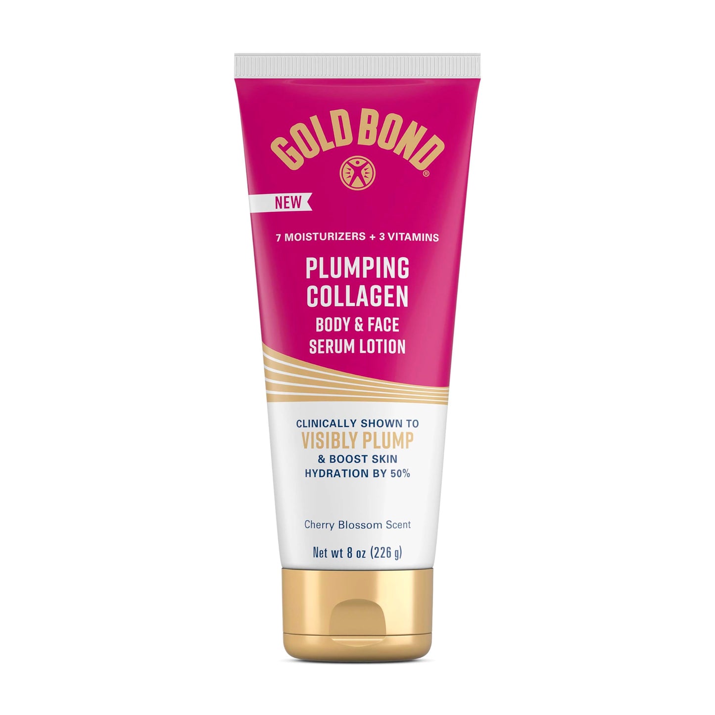 Gold Bond Plumping Collagen Body & Face Serum Lotion, Lightweight Hydrating Moisturizer with Collagen Peptide Complex Gold Bond