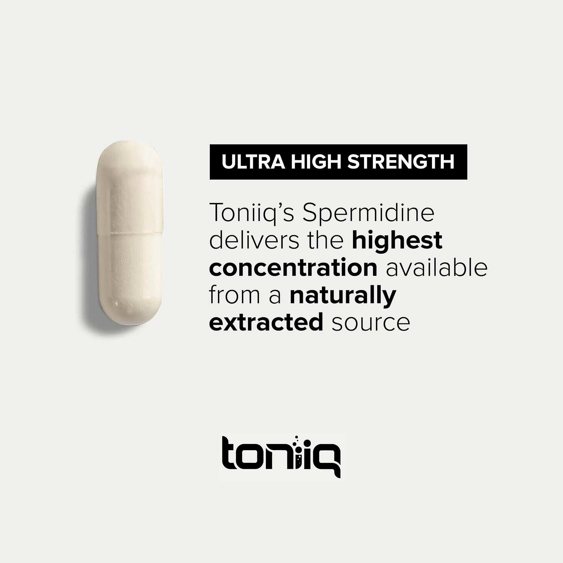 Toniiq Ultra Concentrated 500mg Spermidine Supplements for Men and Women - Non-Synthetic Spermidine Standardized to No Less Than 1% - 5mg per Serving Rice Germ Extract Toniiq buy australia supplements