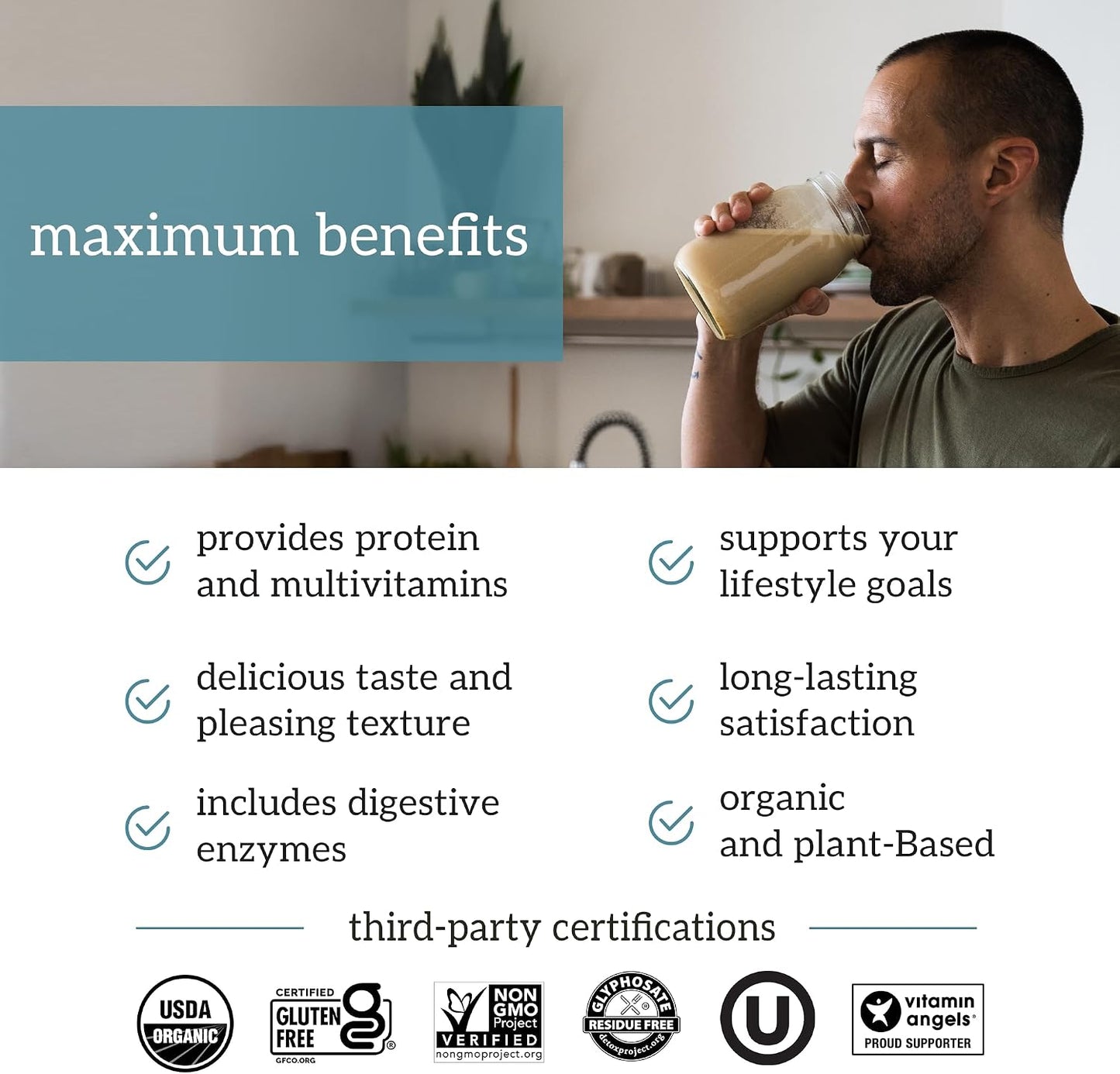 Organifi Complete Protein Vanilla Flavor - Organic Vegan Plant Based Protein Powder with Digestive Enzymes - 30 Day Supply - No Soy, Dairy, or Gluten Gsupps Australia