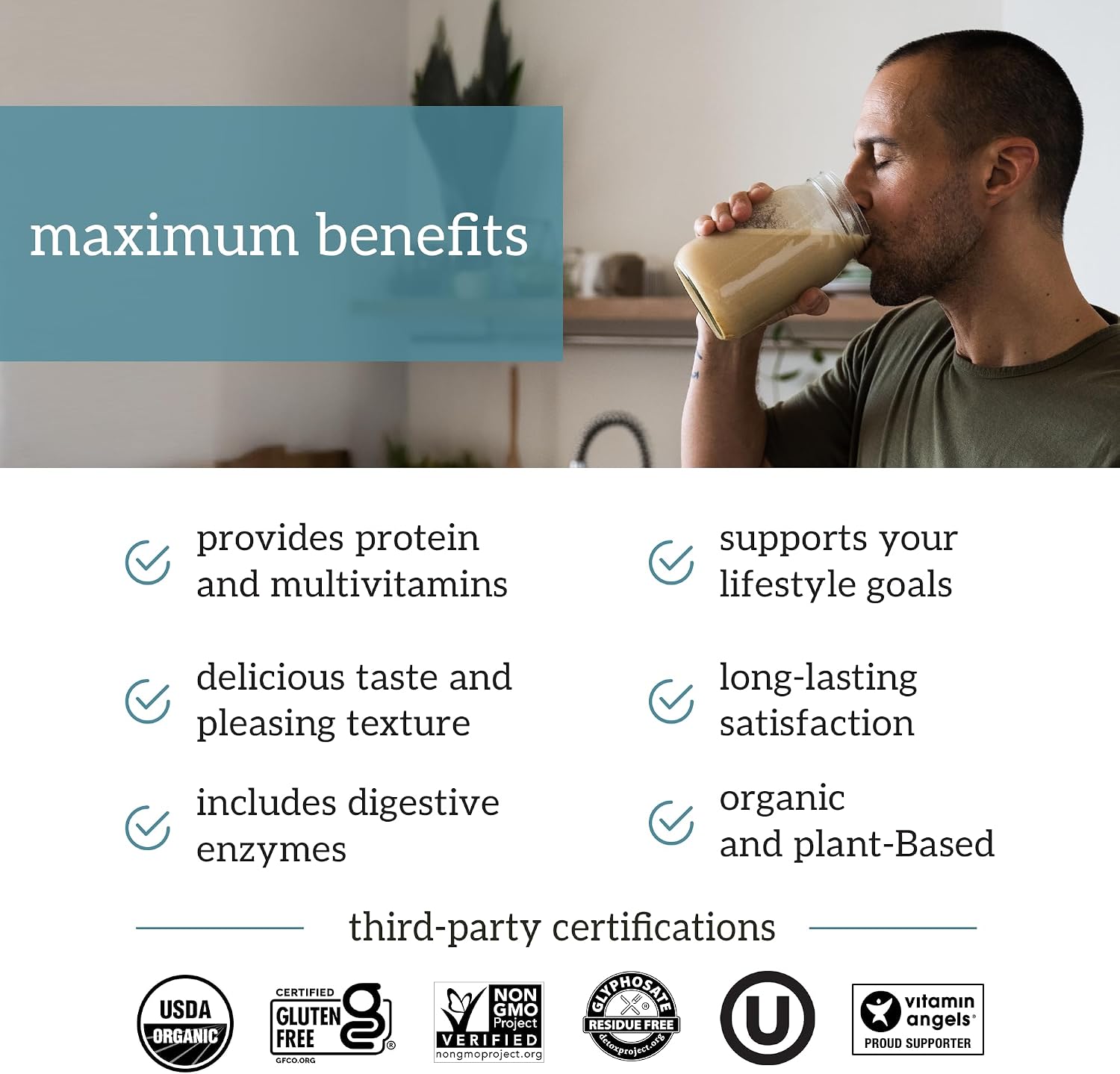 Organifi Complete Protein Vanilla Flavor - Organic Vegan Plant Based Protein Powder with Digestive Enzymes - 30 Day Supply - No Soy, Dairy, or Gluten Gsupps Australia