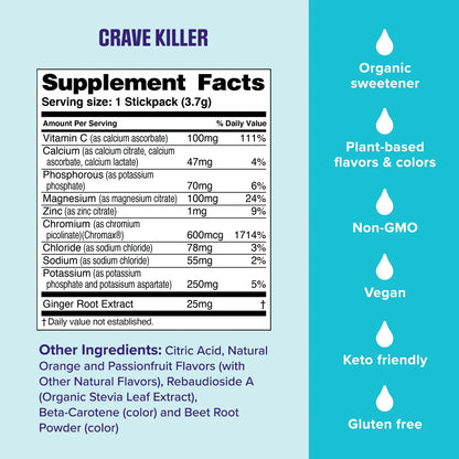 Ultima Replenisher Crave Killer Supplement and Electrolytes Powder – Tropical Fusion, 14 Stickpacks – Hydration Packets that Kick Cravings to The Curb Ultima Replenisher