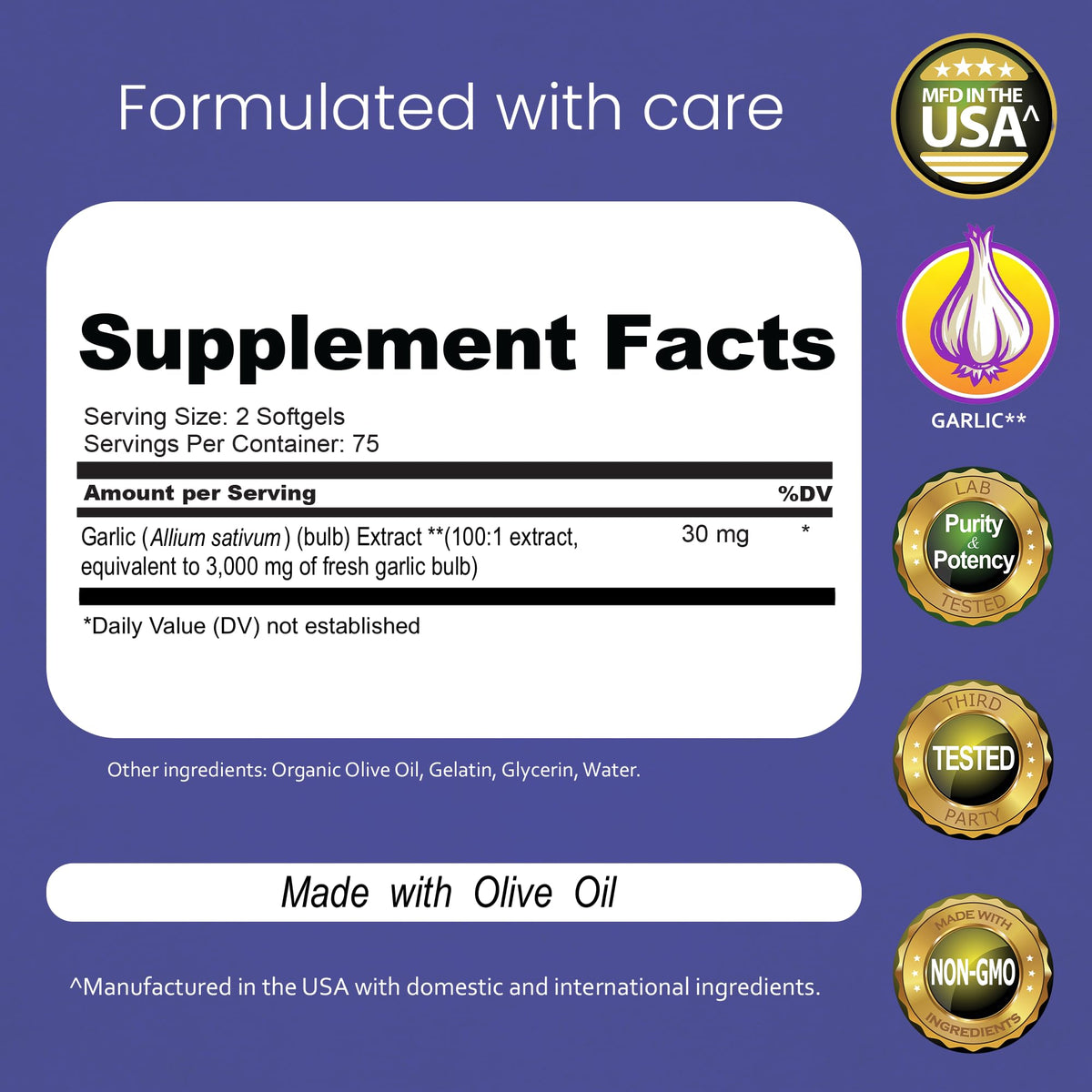 NaturaLife Labs Odorless Garlic Supplement – Garlic (Allium sativum) Extract Softgels – 150 Count – Non-GMO, Gluten-Free NaturaLife Labs