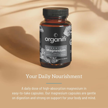Organifi Essential Magnesium Glycinate Supplement for Bone Support and Muscle Health, 150mg, 60 Vegan Capsules Gsupps Australia