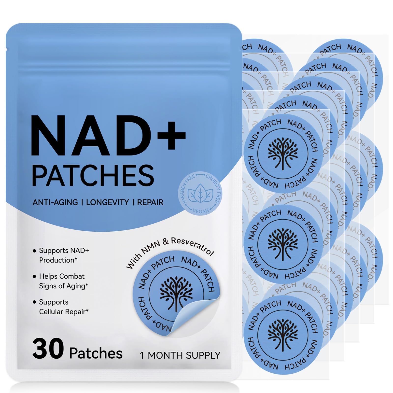NAD Patches for Women & Men,One-Stop Solution for Skin and Wellness Support | NMNH, Resveratrol, Hyaluronic Acid, Vitamin C, & Coq10 l Premium 8-Hour Time-Release Patch for Enhanced Absorption MAYPJHEH buy australia supplements