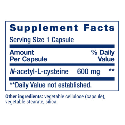 Life Extension N-Acetyl-L-Cysteine (NAC), Immune, Respiratory, Liver Health, NAC 600 mg, Potent antioxidant Support Life Extension