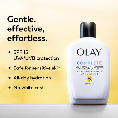 Olay Face Moisturizer, Complete All Day Moisturizer With Sunscreen Broad Spectrum SPF 15 - Sensitive, 4 fl. Oz, 1 unit Olay