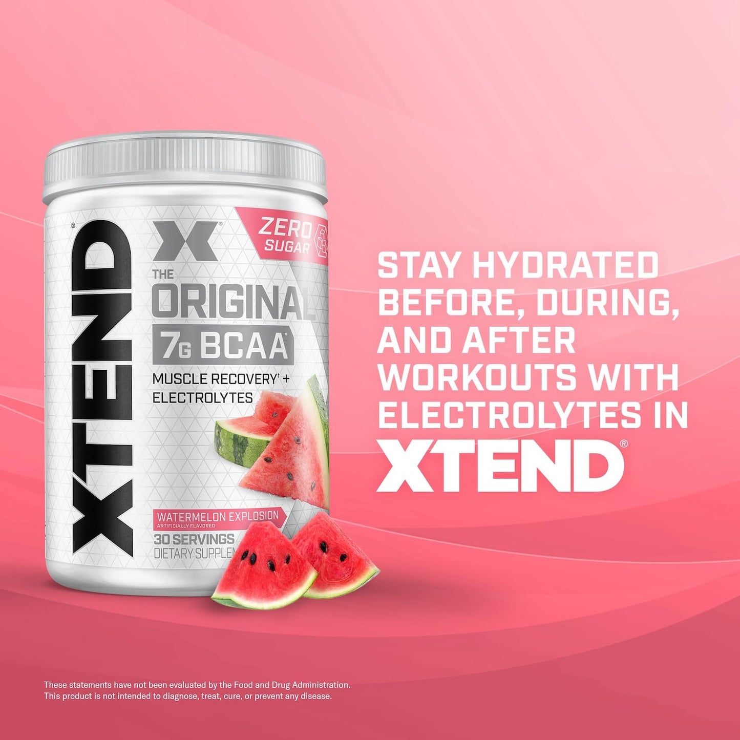 Xtend Original BCAA Powder, 7g BCAAs and 2.5g L-Glutamine for Muscle Recovery Hydration and Lean Muscle, Sugar Free Intra and Post Workout Drink with Electrolytes Xtend