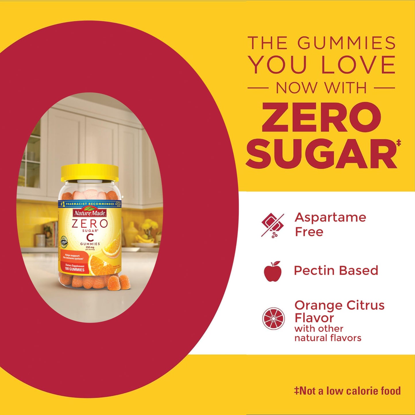 Nature Made Zero Sugar Vitamin C Gummies 250 mg Per Serving, Immune & Antioxidant Support, Aspartame Free Nature Made