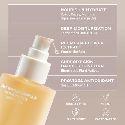 Saltair Body Oil | Salt Water Vanilla After Shower Moisturizer | 4 fl oz Saltair