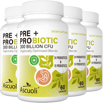 Probiotics for Women & Men - 300 Billion CFU, 24 Strains + 15 Organic Herbs Prebiotics Blend, Daily Probiotic for Digestive Health, Immune, Gut, Bloating