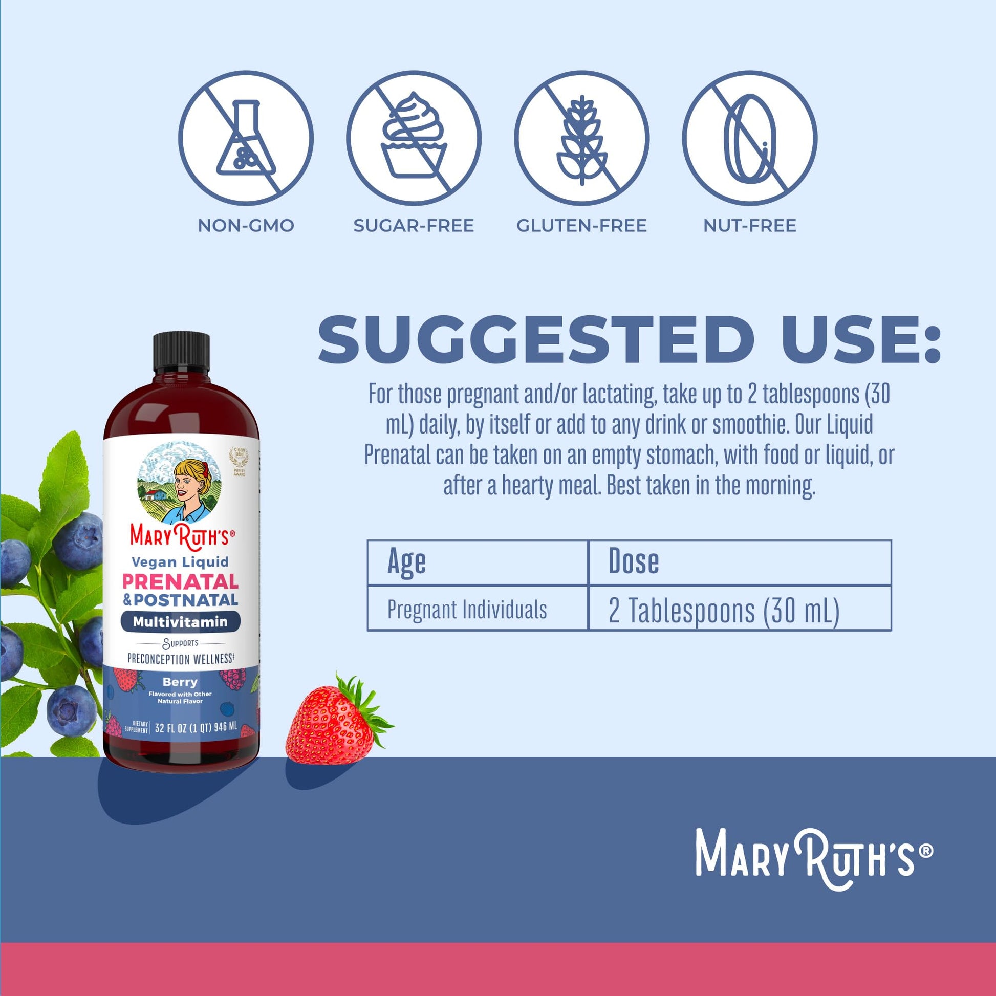 MARYRUTH'S Postnatal & Prenatal Vitamins for Women | Sugar Free | Selenium | Folate | Vegan | Non-GMO | Gluten Free | 32oz MARYRUTH'S buy australia supplements