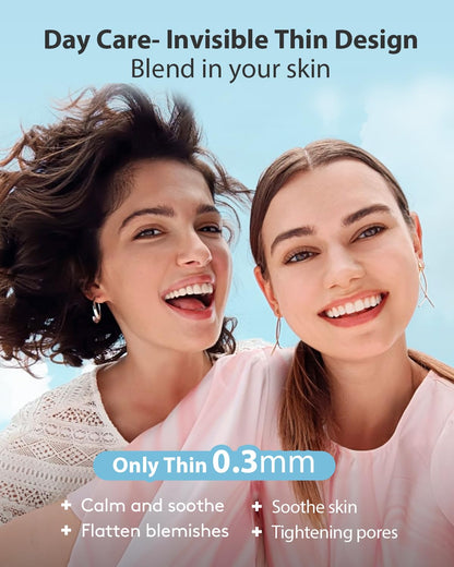 LitBear Acne Pimple Patches- Day and Night 4 Sizes 180 Dots Thin & Thick Hydrocolloid Patches with Witch Hazel, Tea Tree & Calendula Oil, Pimple Stickers for Covering Zits, Spots, Acne Dots LitBear