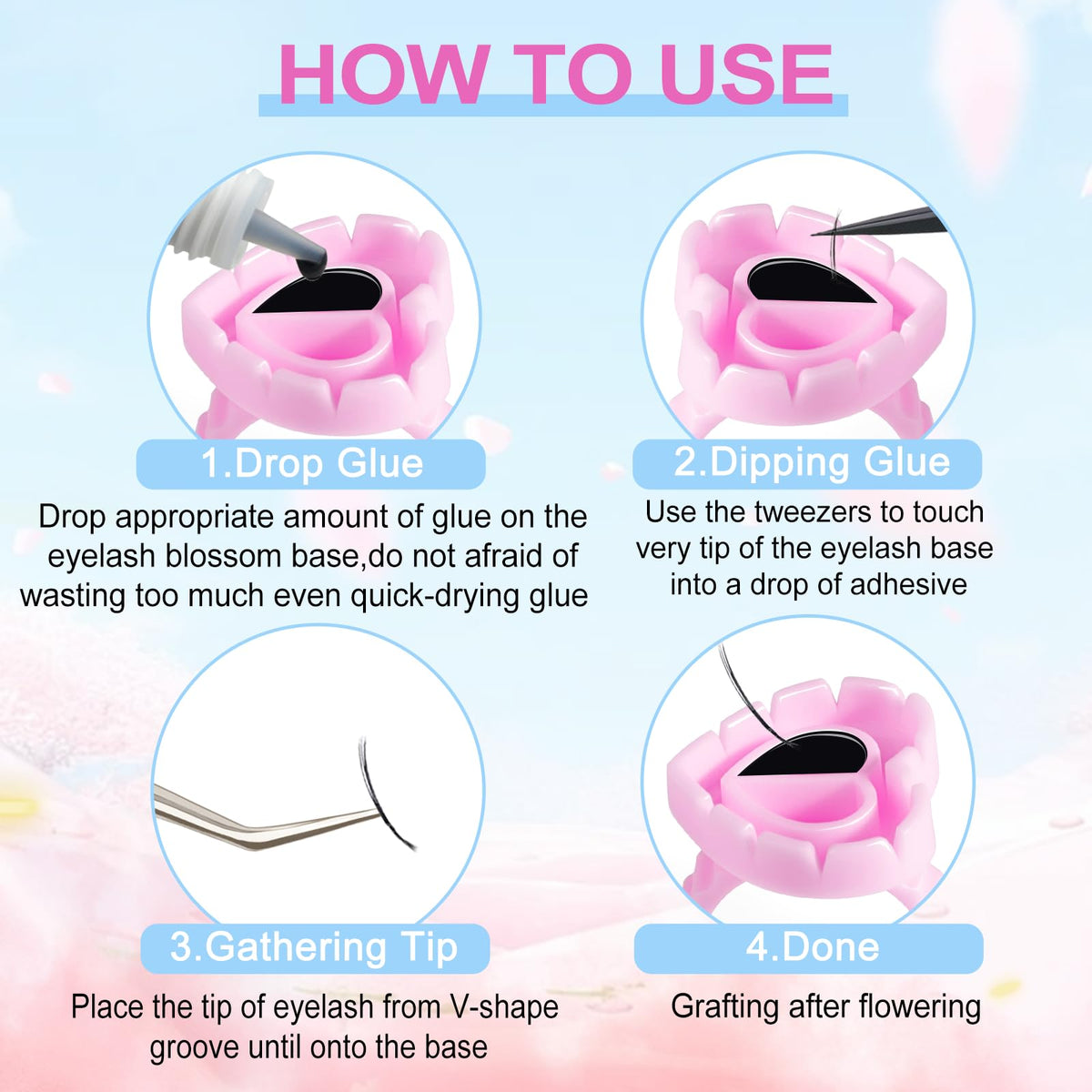 NXJ INFILILA Glue Rings for Eyelash Extensions 100PCS Disposable Rings For Lashes Lovely Heart Shape, Makeup Plastic Nail Art Glue Cups Lash Extension Supplies for Eyelash Extensions NXJ INFILILA