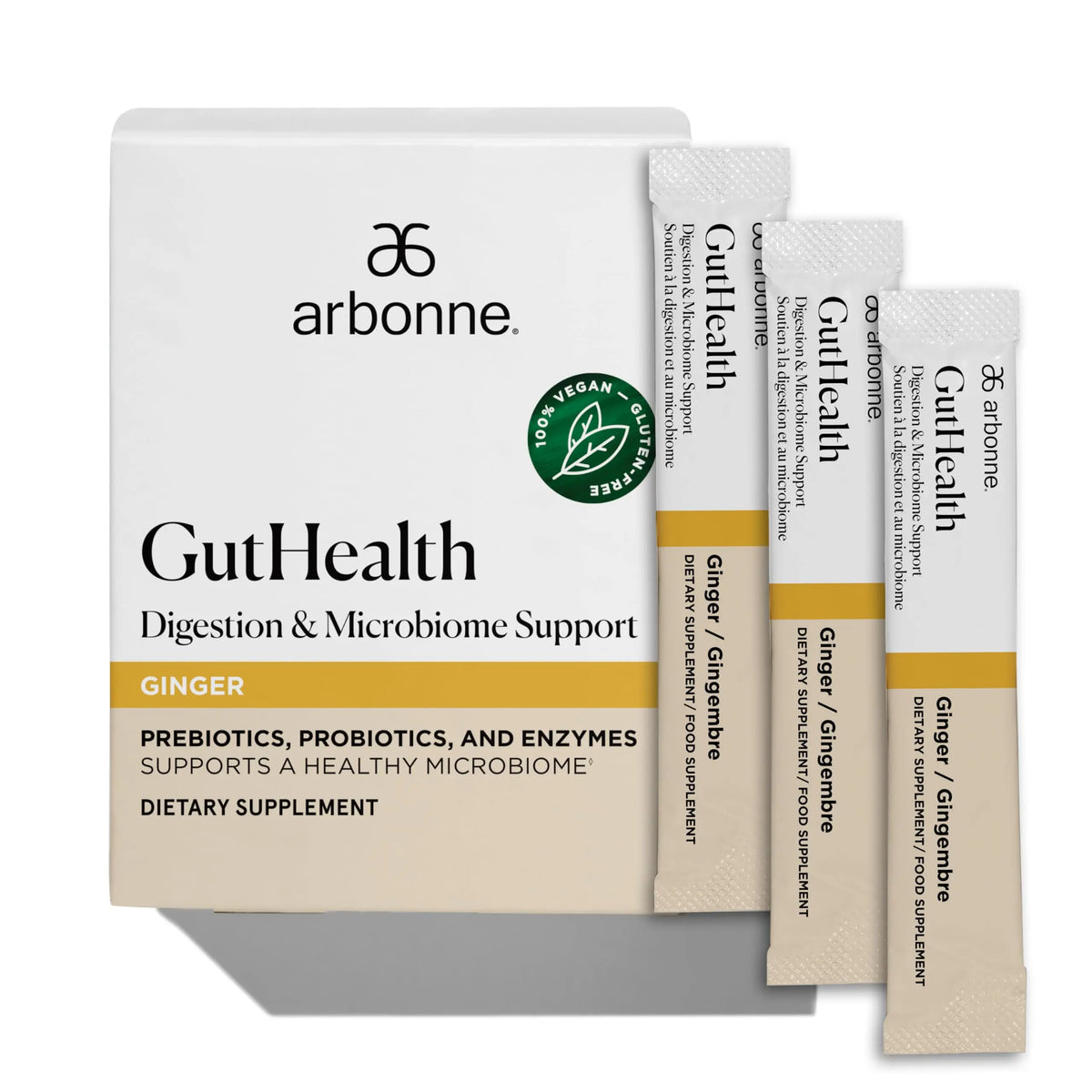 Arbonne Gut Health Digestion Support - Microbiome Prebiotic and Probiotic Drink Mix, Probiotic Powder and Prebiotic Powder Arbonne