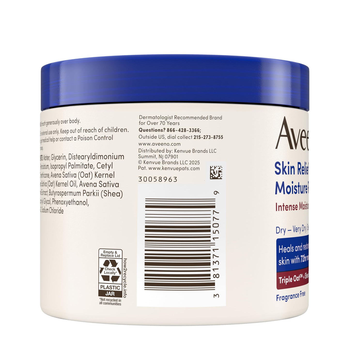 Aveeno Skin Relief Intense Moisture Repair Body Cream with Triple Oat & Shea Butter Formula, Helps Heal, Repair & Restore Very Dry Skin Aveeno