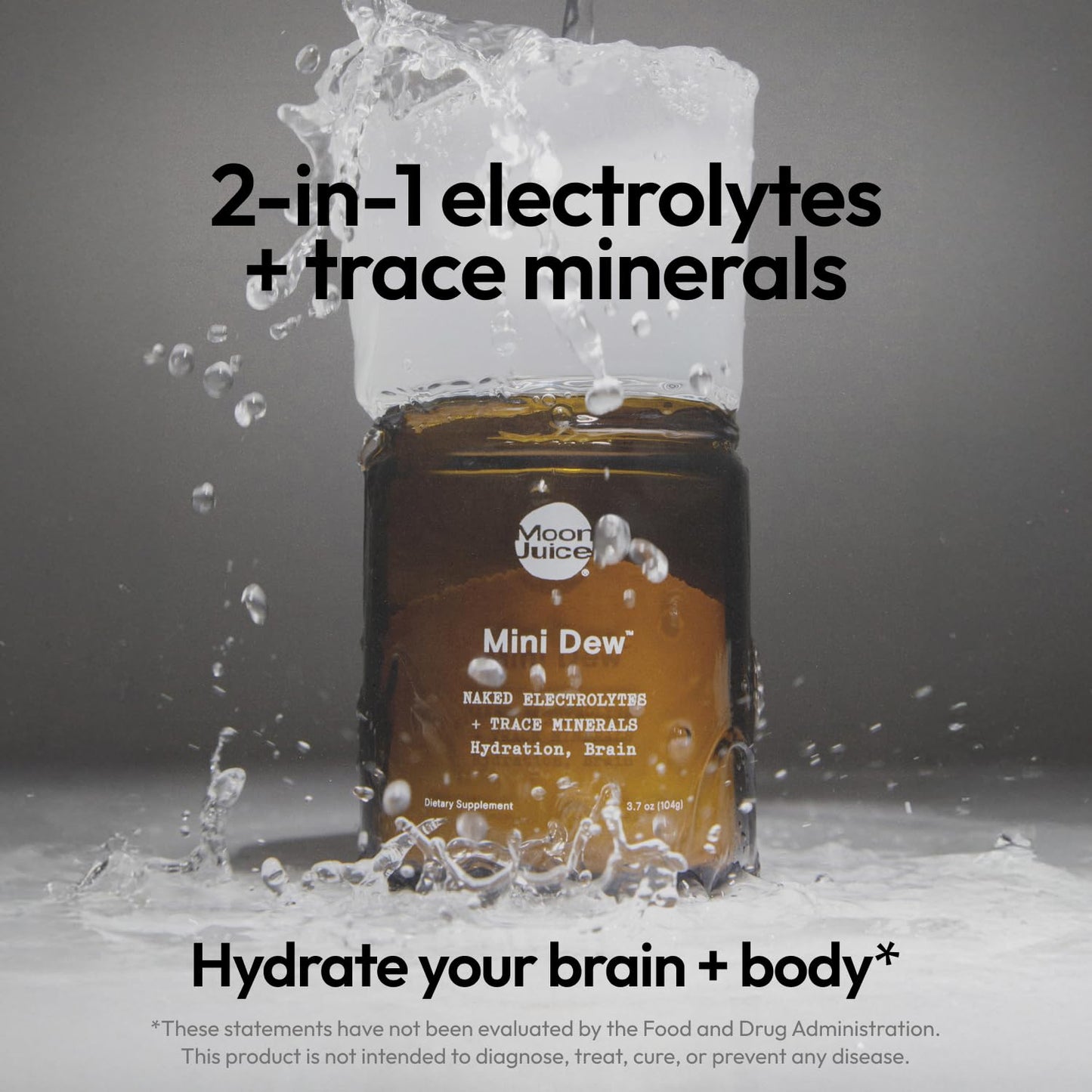 Moon Juice Mini Dew Electrolytes Powder - Sugar Free Minerals & Electrolyte Hydration Powder for Instant Hydration & Brain Support - Magnesium, Calcium, Potassium, Pink Salt, Watermelon, 30 Servings