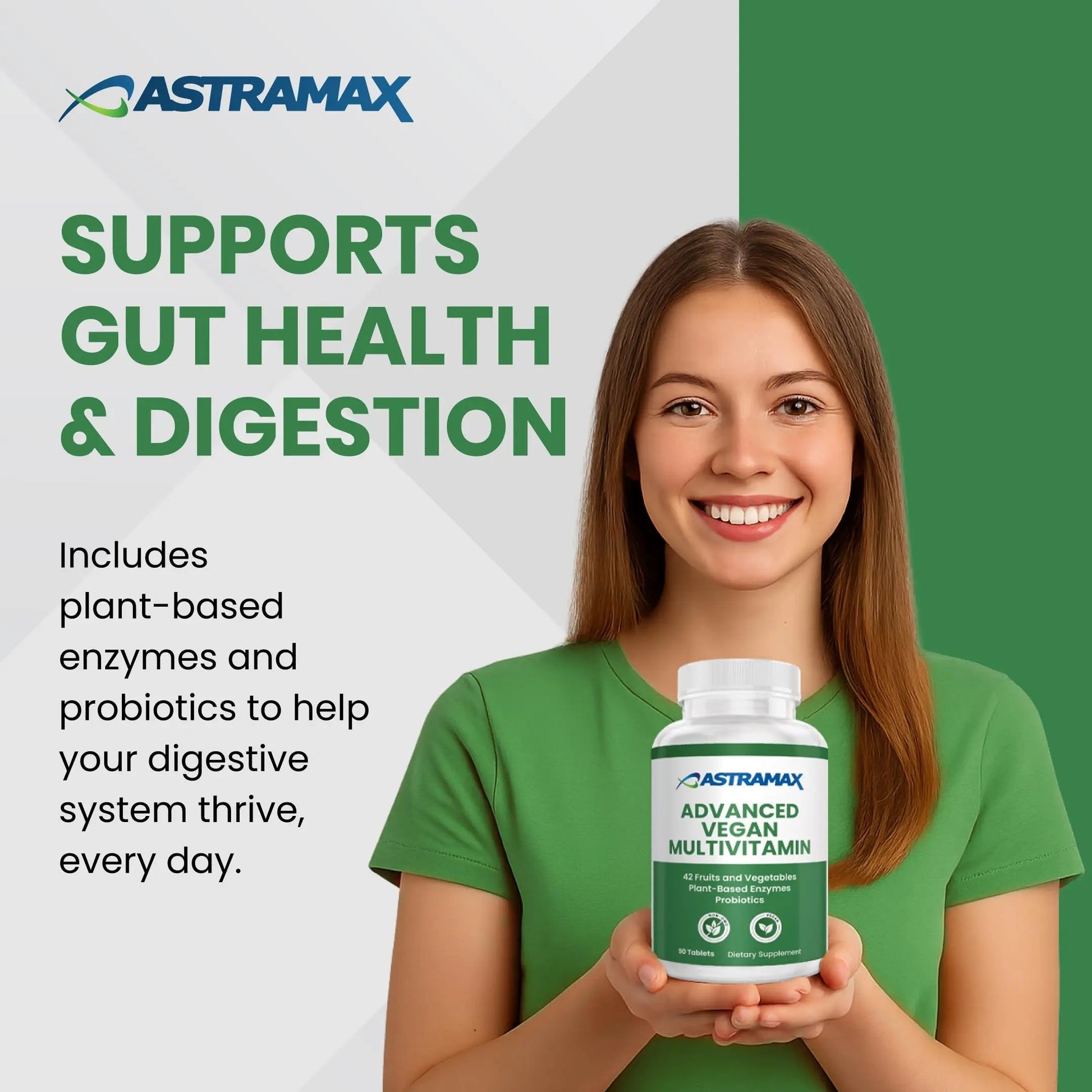Astramax Advanced Vegan Multivitamin | Whole Food-Based Vitamin & Mineral Complex with 26 Nutrients, B12, D3, Probiotics & 42 Superfoods | Astramax buy australia supplements