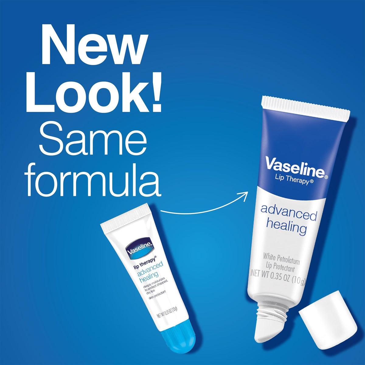 Vaseline Lip Therapy Advanced Healing 3-Pack – White Petroleum Moisturizing Lip Balm for Extremely Dry Lips, 0.35 Oz Ea Vaseline