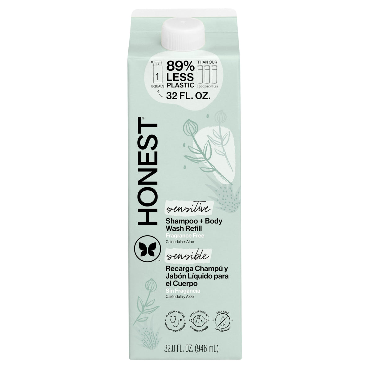 The Honest Company Shampoo & Body Wash, Hypoallergenic, Fragrance-Free The Honest Company