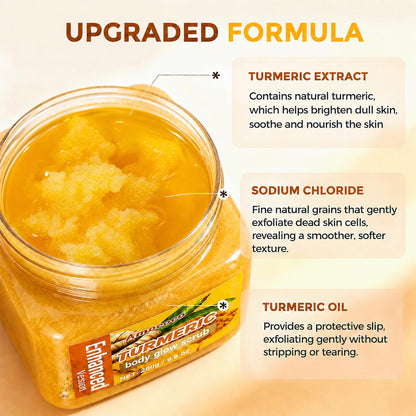 Amococo Turmeric Body Scrub, Botanical Skin Cleanser for Dullness & Uneven Tone, Gentle Exfoliating Scrub for Smooth & Glowing Skin Texture, 9.8 oz Amococo