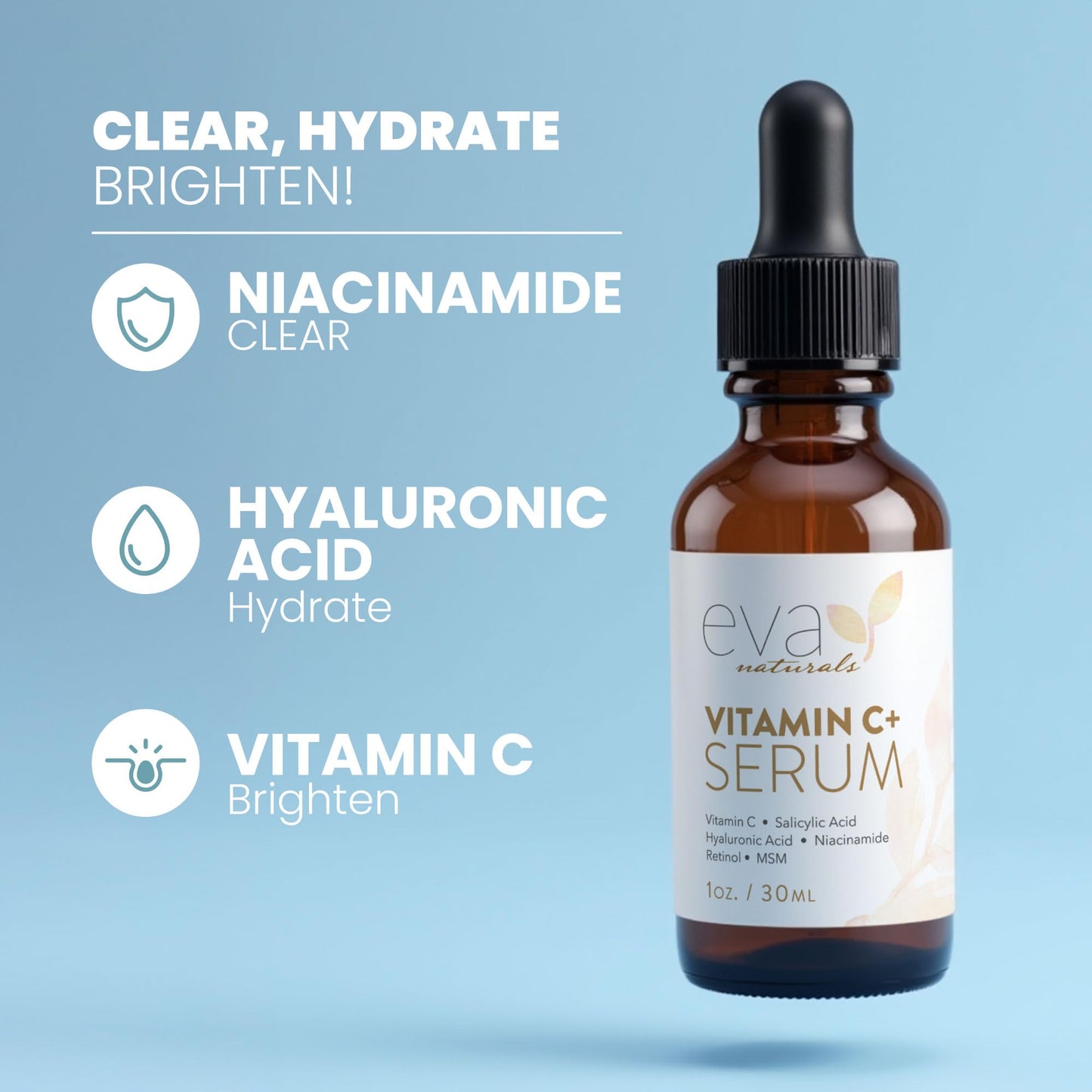 Eva Naturals Vitamin C Serum for Face – Anti Aging Dark Spot Remover & Corrector with Retinol, Hyaluronic Acid Eva Naturals