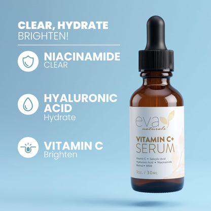 Eva Naturals Vitamin C Serum for Face – Anti Aging Dark Spot Remover & Corrector with Retinol, Hyaluronic Acid Eva Naturals