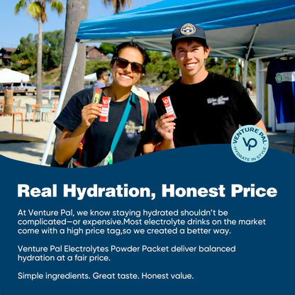 Venture Pal High Sodium Sugar Free Electrolytes Powder Packet - Hydration Packets with Vitamin, Sodium & Potassium | Zero Calories | Vegan, Keto & Paleo Friendly Venture Pal