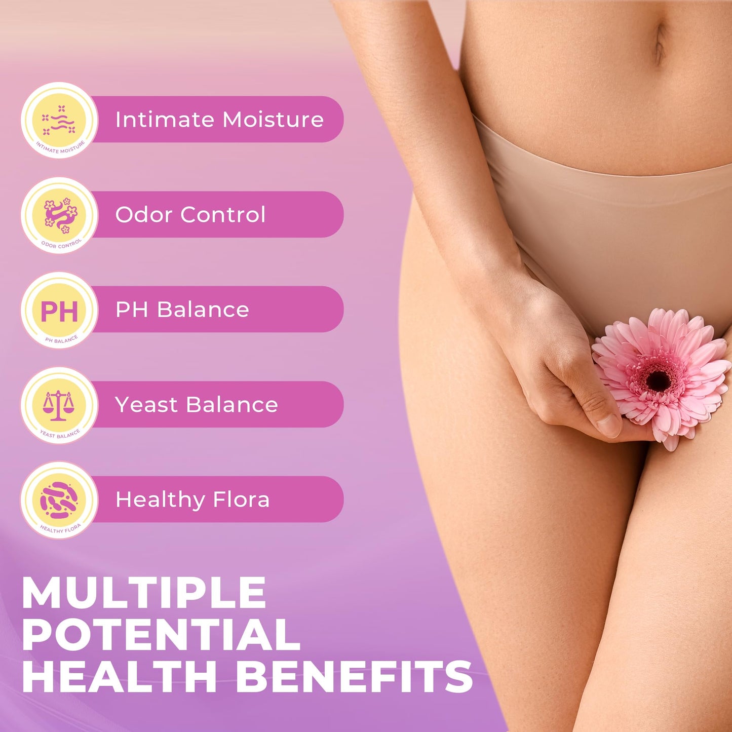 BAKAKOUL Feminine Probiotics Gummies for Women, Vaginal Probiotics with Slippery Elm,Prebiotics & Probiotics Supports pH Balance,Immune Health, Vegan BAKAKOUL