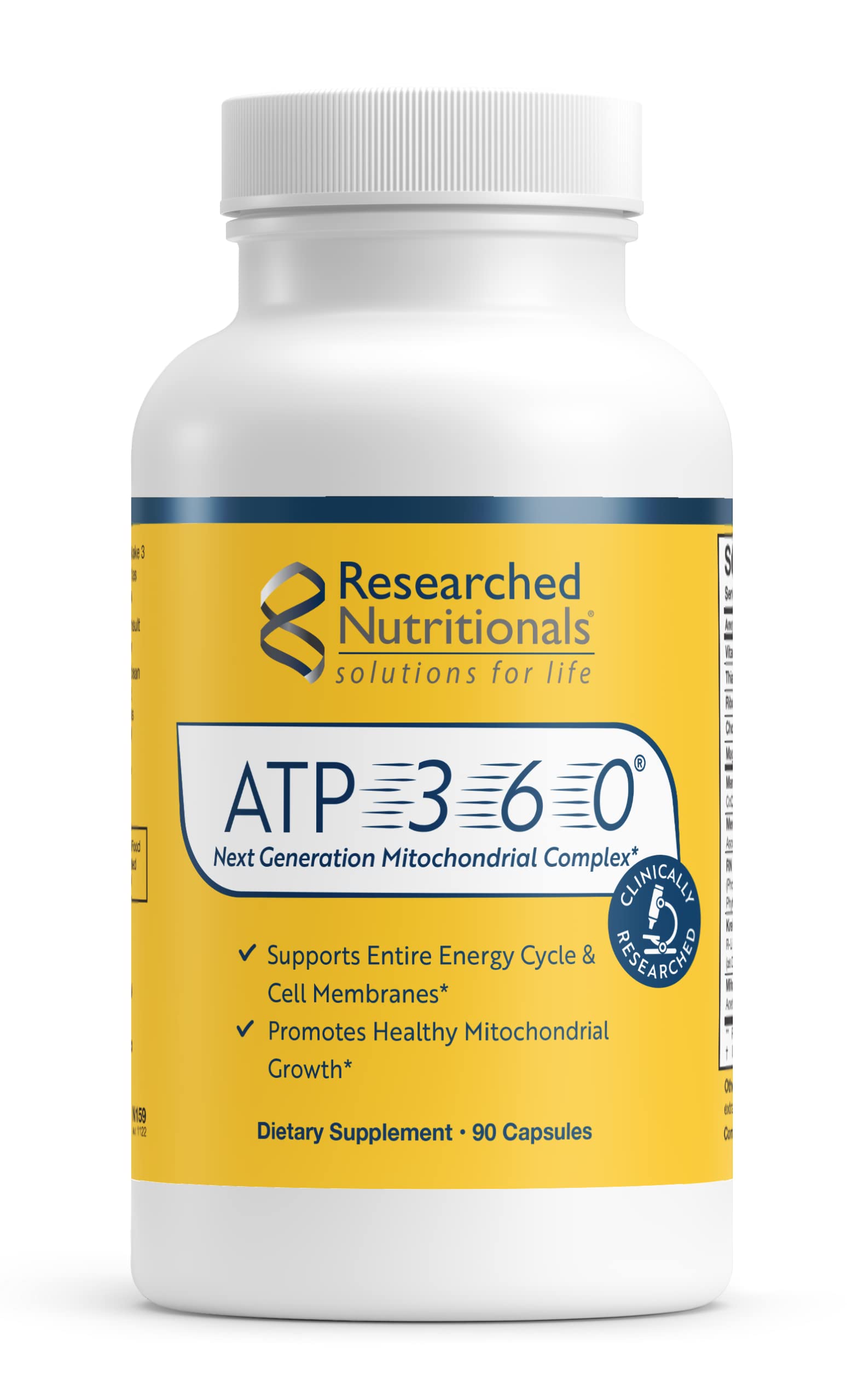 Researched Nutritionals ATP 360 - Mitochondrial Supplements to Support Entire Energy Cycle & Cell Membranes - Clinically Researched ATP Supplements, High Dose CoQ10, R-Lipoic Acid & PQQ, 90 Capsules Researched Nutritionals buy australia supplements