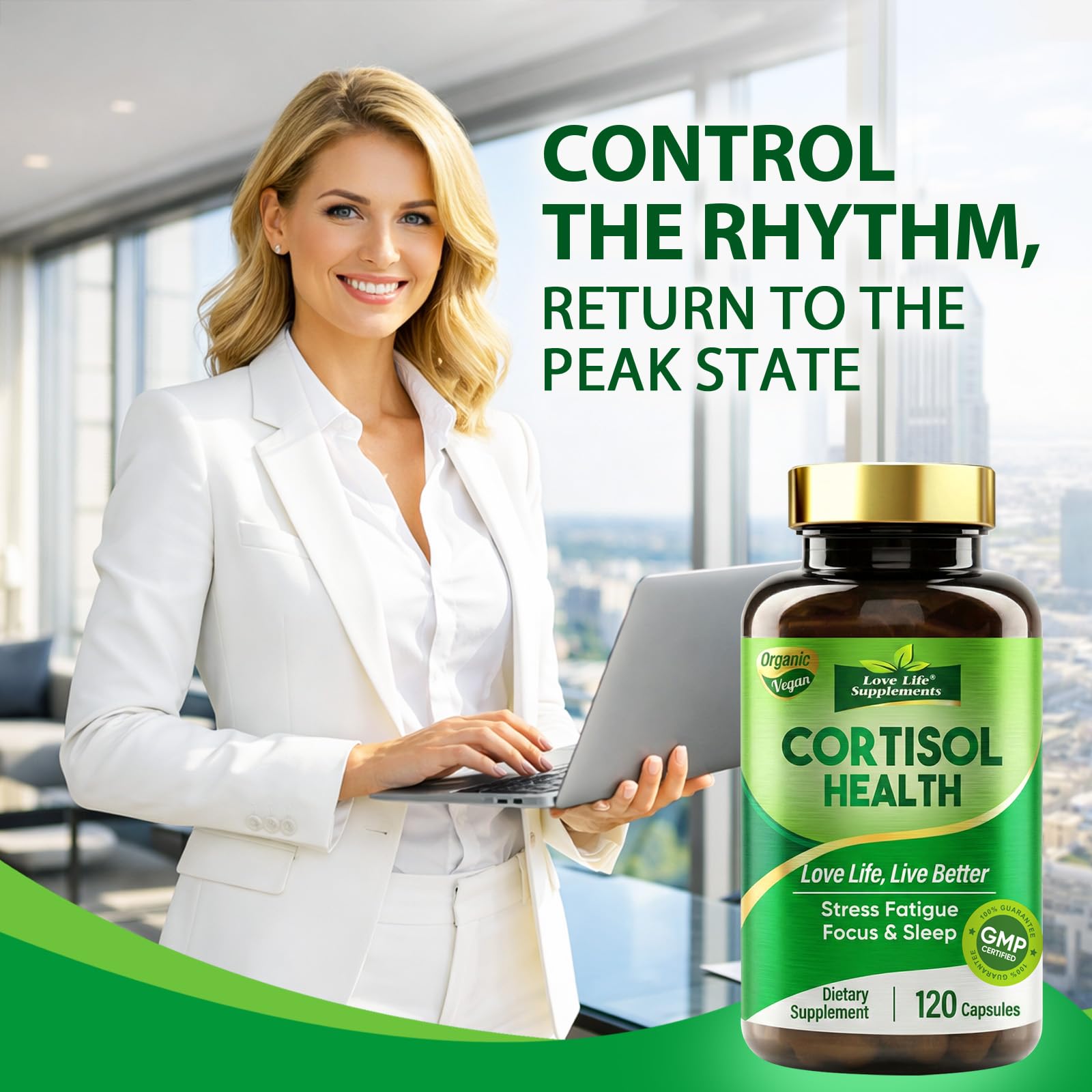 Cortisol Supplements for Women/Men, Advanced Stress & Cortisol Support with Ashwagandha & Rhodiola Rosea, Promotes Relaxation, Mood, Focus, and Restful Sleep for Men and Women, 120 Capsules Love Life Supplements buy australia supplements