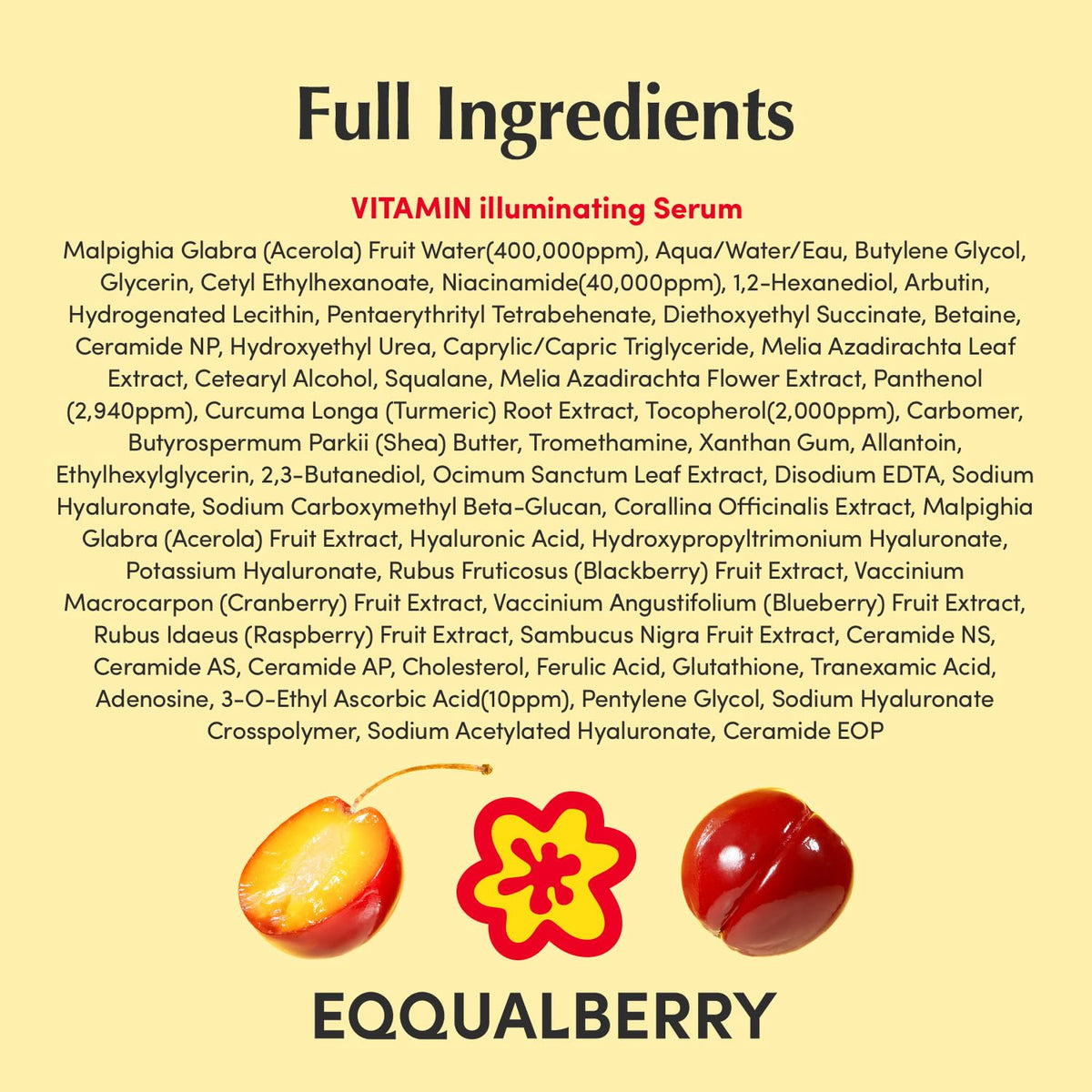 EQQUALBERRY Vitamin Illuminating Serum | Niacinamide 4% & TXA | Brightening Vitamin C Serum for Face Glow with Hyaluronic Acid | Dark Spot & Uneven Tone Care | Korean Skincare, 1.01 fl oz EQQUALBERRY
