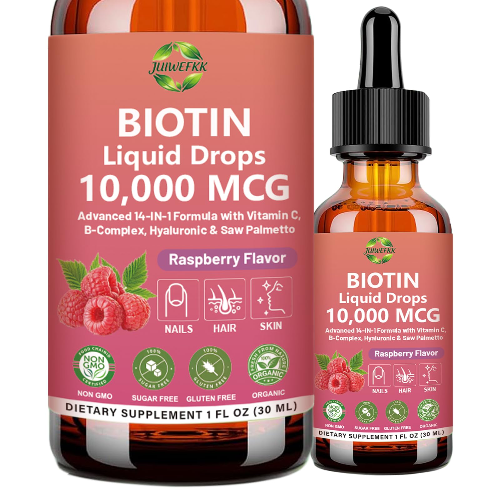 Pure Biotin 10000mcg Liquid Drop Optimal Solutions Hair Skin & Nails Vitamins Support w. Collagen Keratin Hyaluronic Acid Saw Palmetto, Biotin(Vitamin B7) for Hair Growth & Cellular Energy JUIWEFKK buy australia supplements
