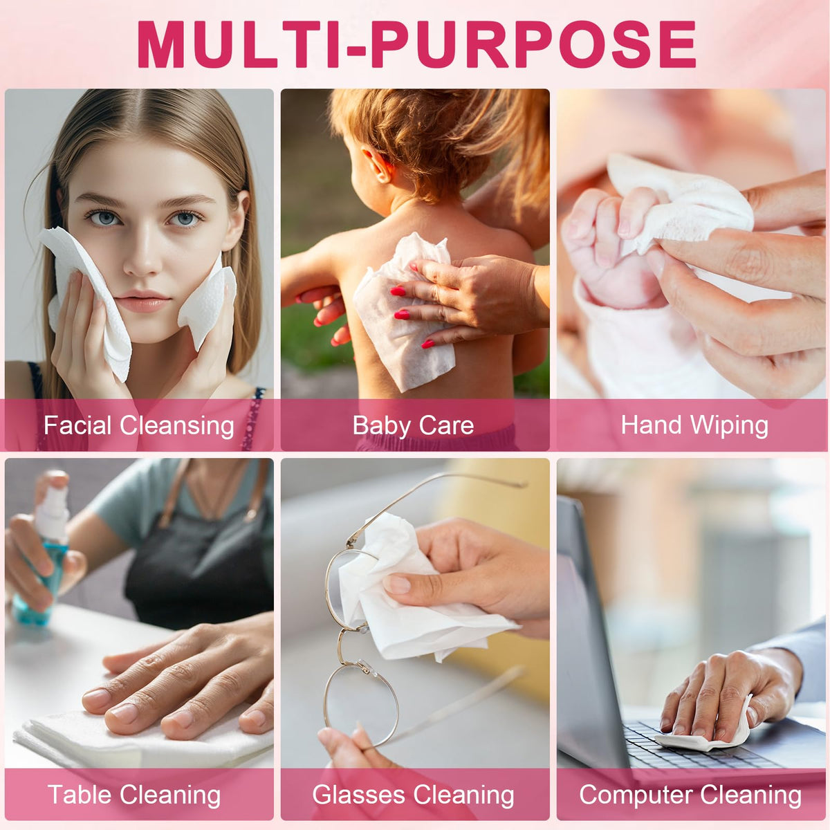 FACEMADE 60 Count XXL Face Towels Disposable 12" × 12" FACEMADE