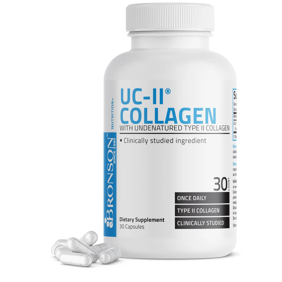 Bronson UC-II Type II Collagen with Undenatured Type II Collagen, 30 Capsules Bronson