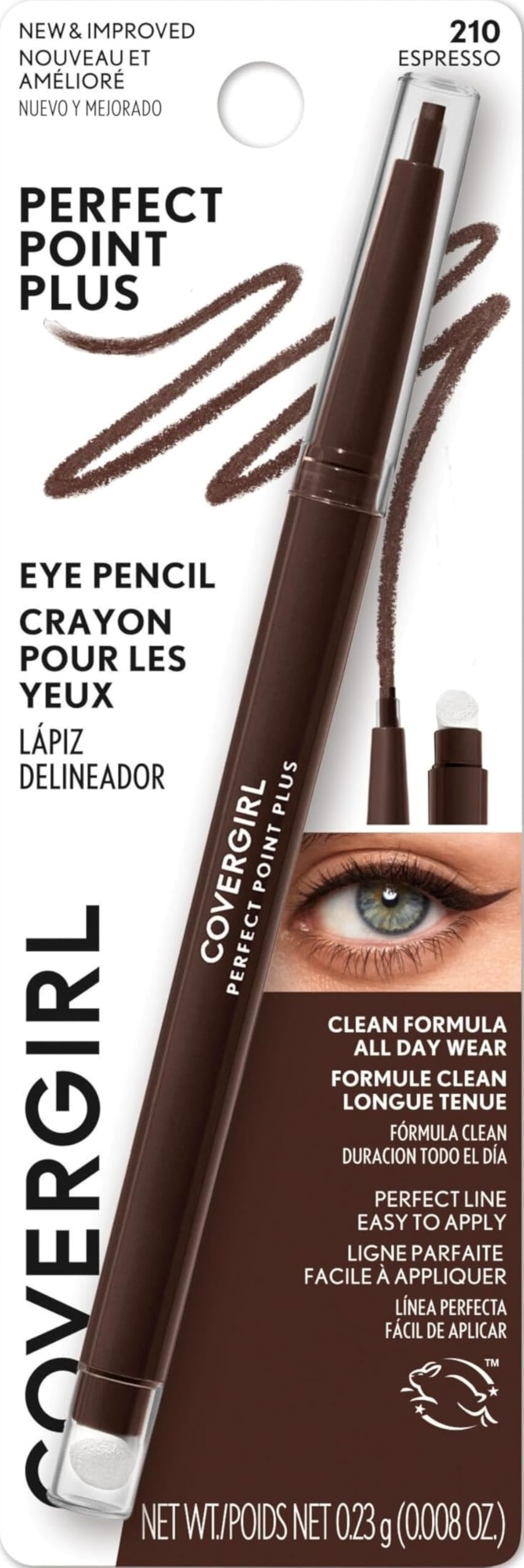 COVERGIRL Perfect Point PLUS Eyeliner Pencil, Espresso .008 oz. (0.23 mg) (Packaging may vary) COVERGIRL