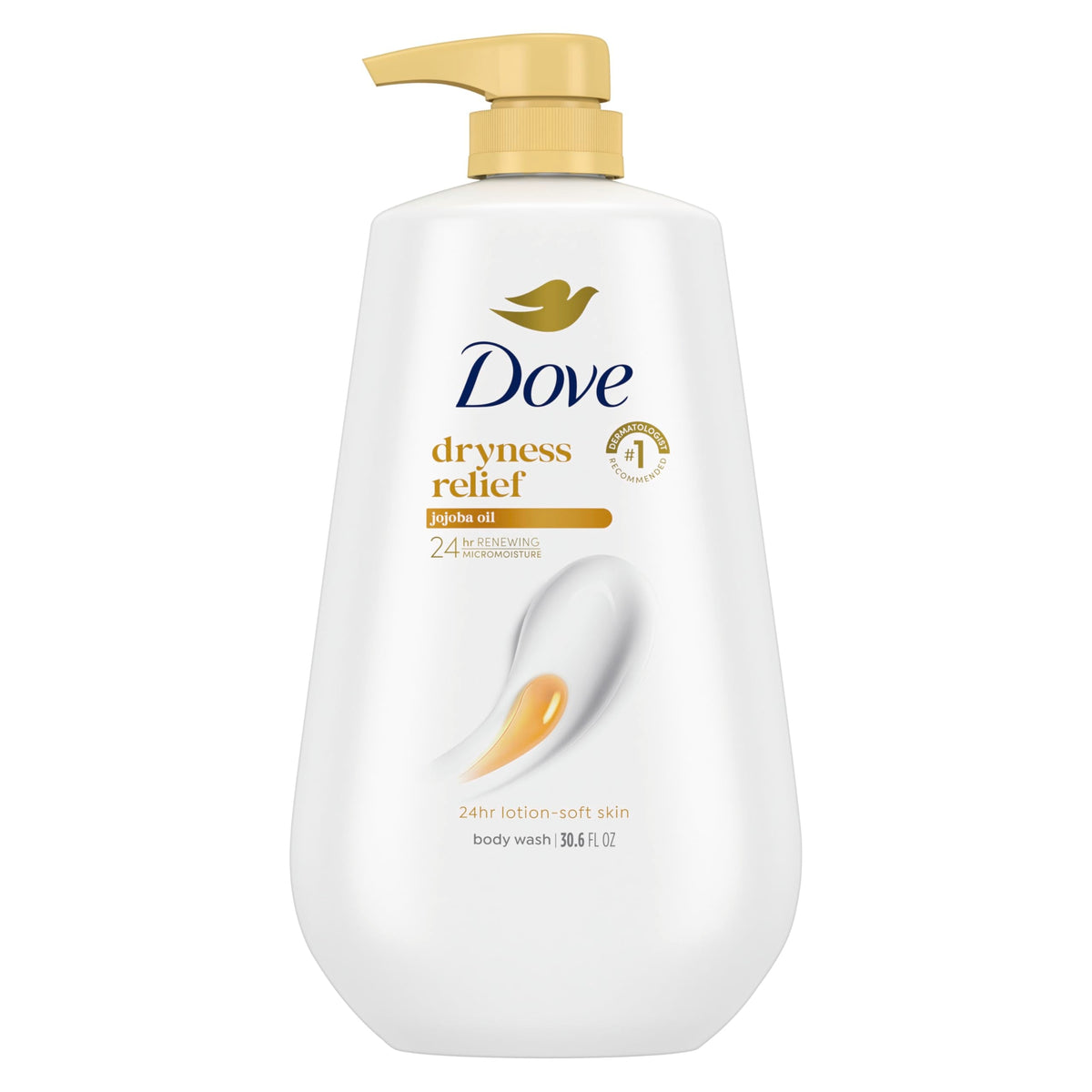 Dove Dryness Relief Body Wash with Jojoba Oil, 30.6 oz Dove