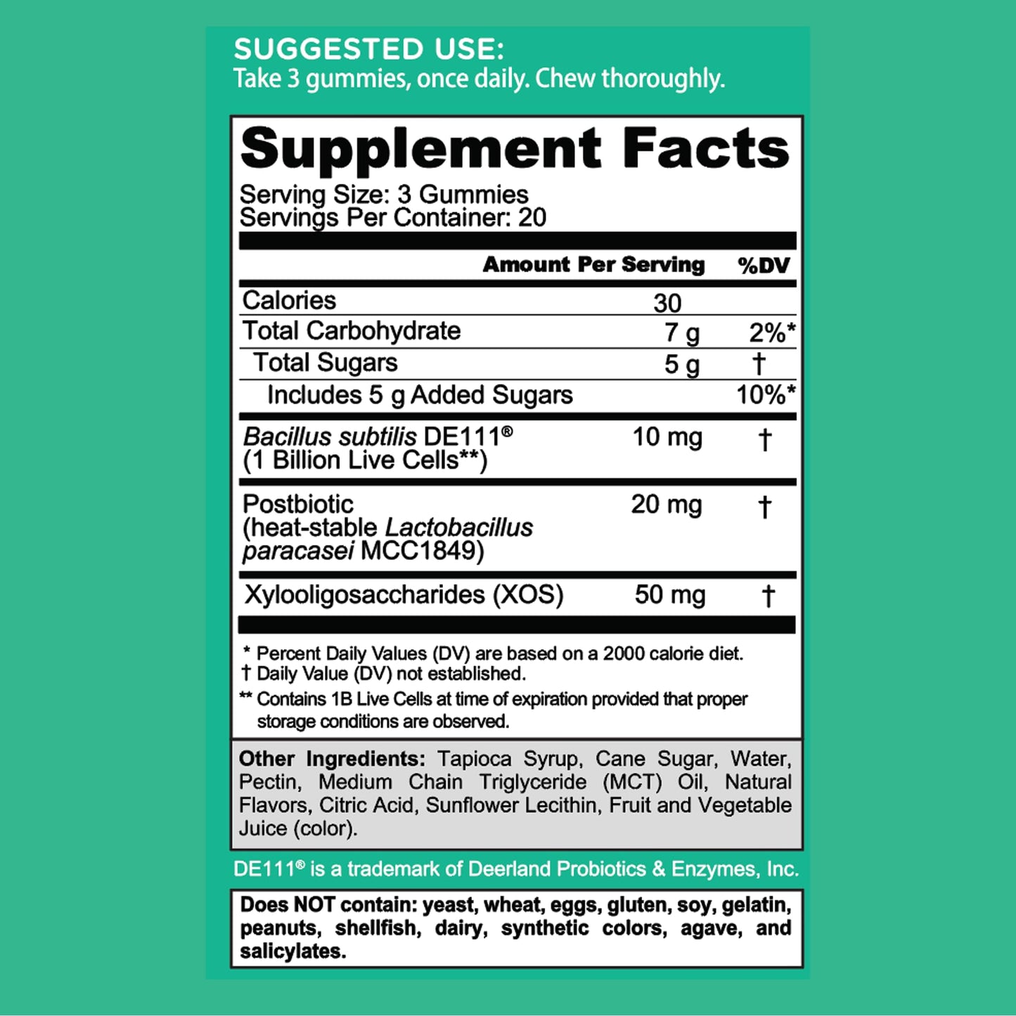 Goli Pre Pro Postbiotic Gummies - Worlds First 3-in-1 Formula with DE111 Probiotics, XOS Prebiotics, MCC1849 Postbiotics - Vegan, Non-GMO, Goli
