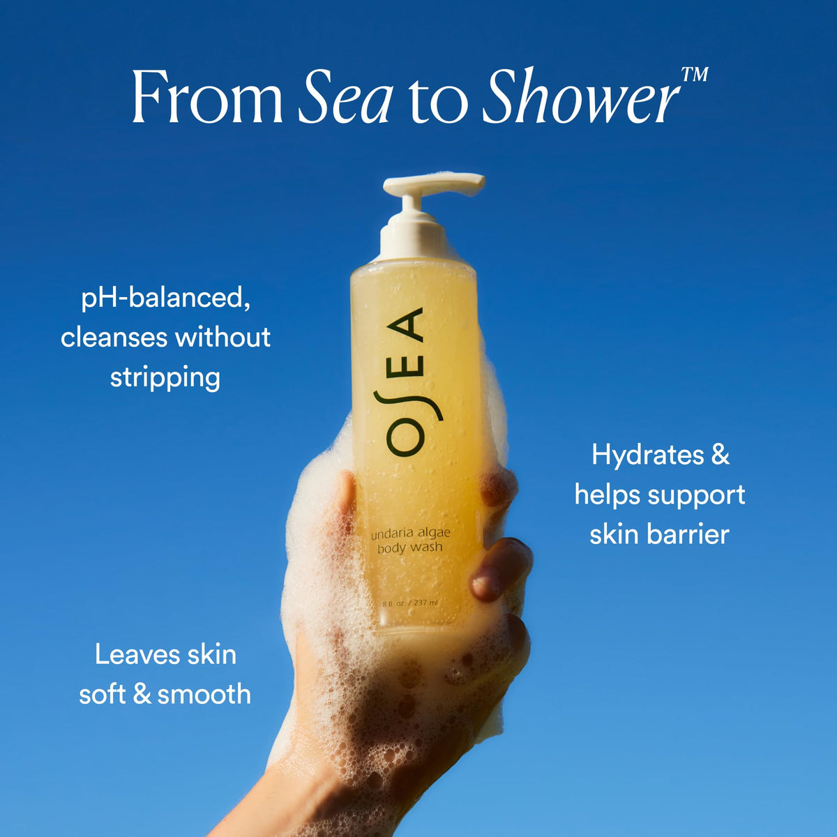 OSEA Undaria Algae™ Body Wash, pH Balanced Cleanser, Citrus Scent, 8 oz OSEA