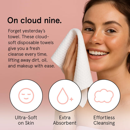 grace & stella Face Towels Disposable XL- Travel Essentials (60 Count) grace & stella
