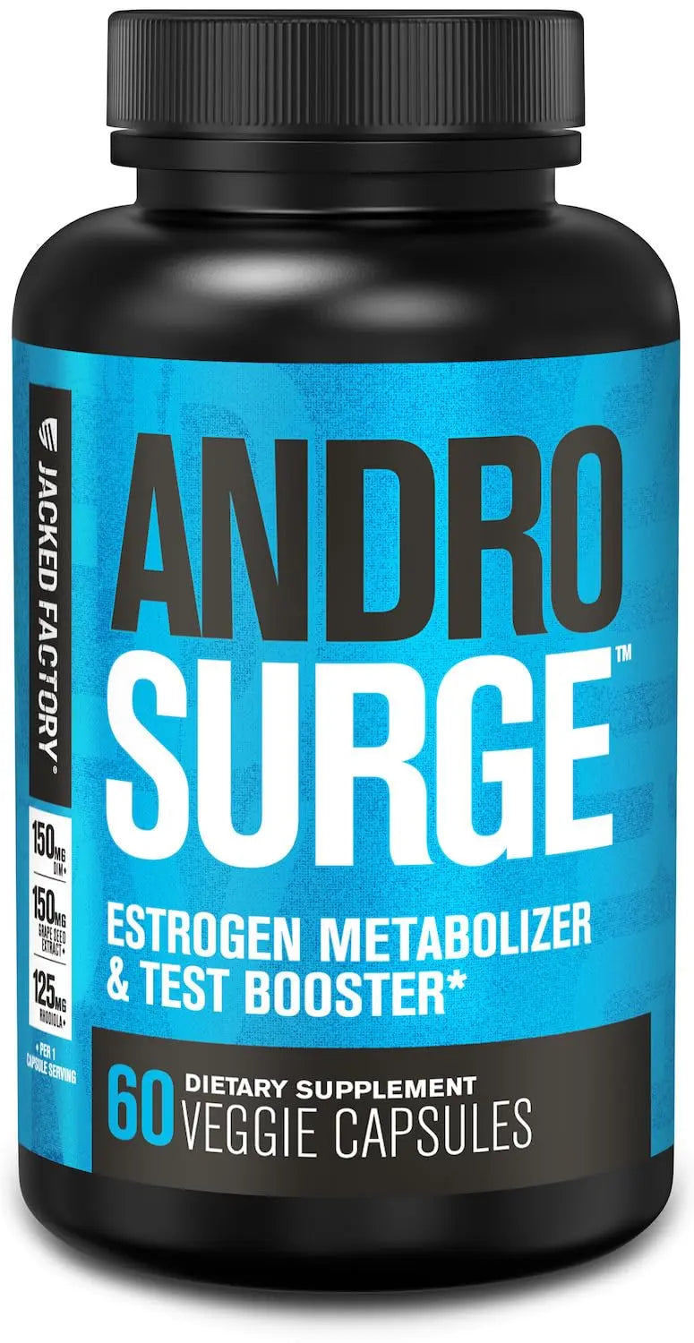 Jacked Factory Androsurge Estrogen Blocker for Men - Natural Testosterone Booster for Men & Estrogen Metabolizer with Tongkat Ali, DIM, Long Jack & More Jacked Factory