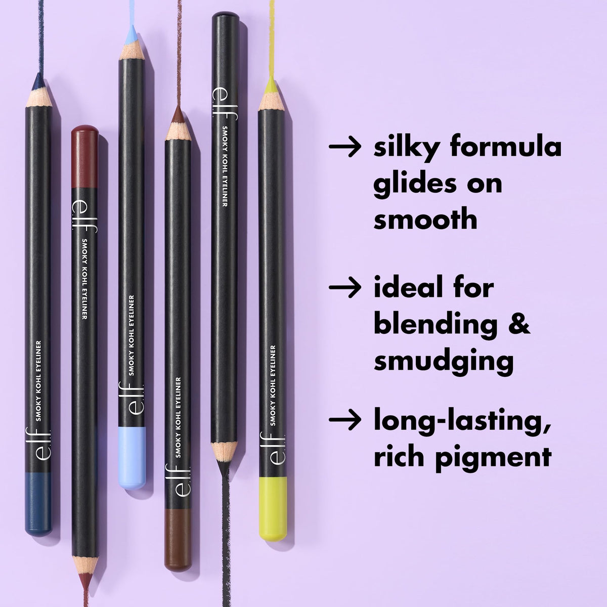 e.l.f. Smoky Kohl Eyeliner, Eye Pencil For Creating Long-Lasting, Bold, High-Pigmented Makeup Looks, Vegan & Cruelty-Free, Plum & Go e.l.f.