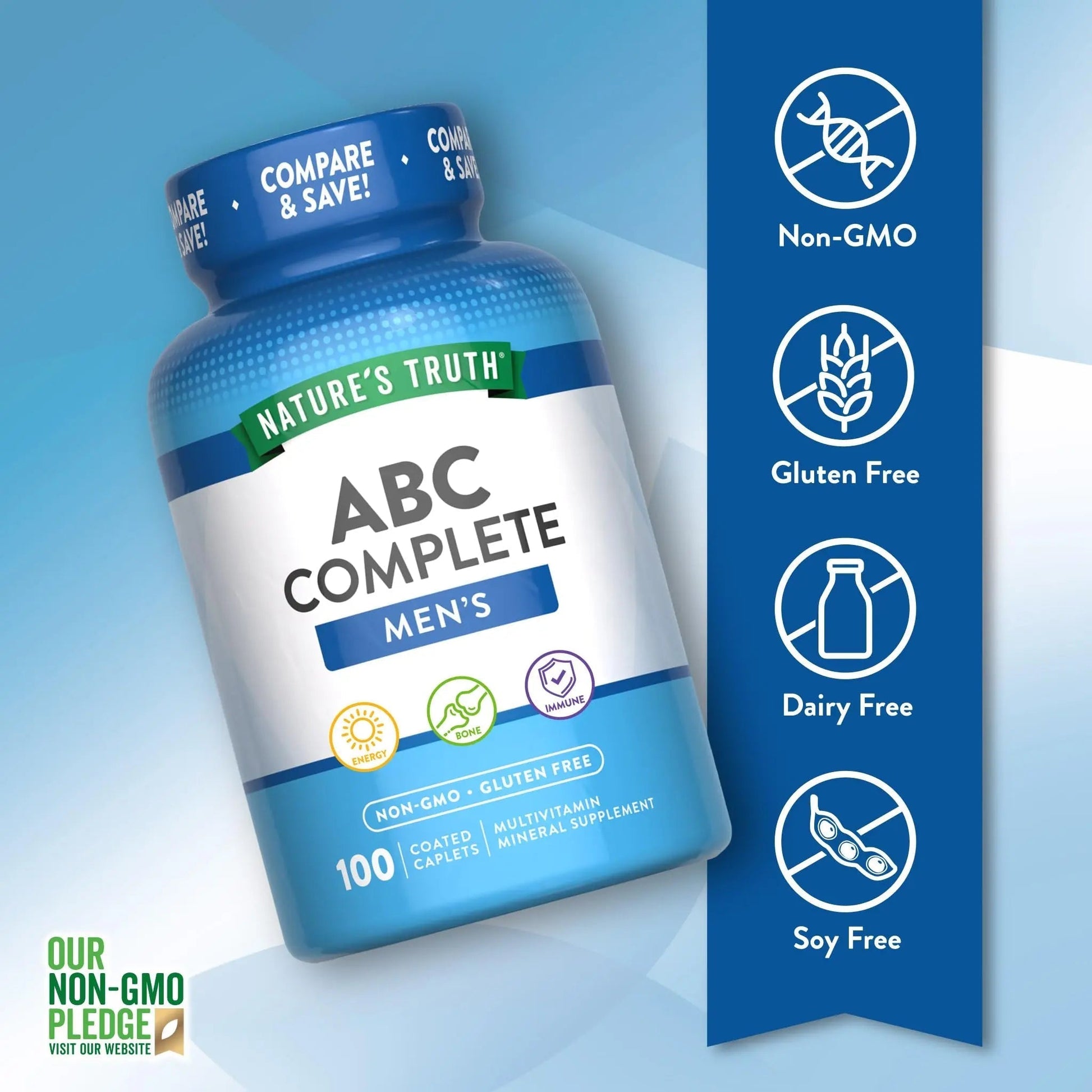 Nature's Truth Multivitamin for Men | with Iron, Vitamins A, C, D & E | 100 Caplets | Non-GMO & Gluten Free for Adults Nature's Truth buy australia supplements