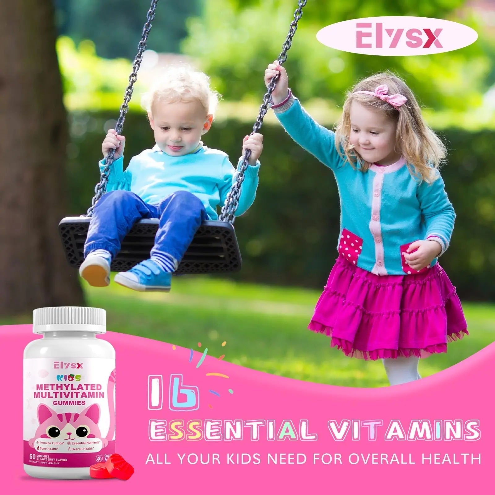 Elysx Kids Methylated Multivitamin Chewable & Liposomal Magnesium Glycinate 400mg Gummies, Immune & Brain, Muscle & Relax Elysx buy australia supplements