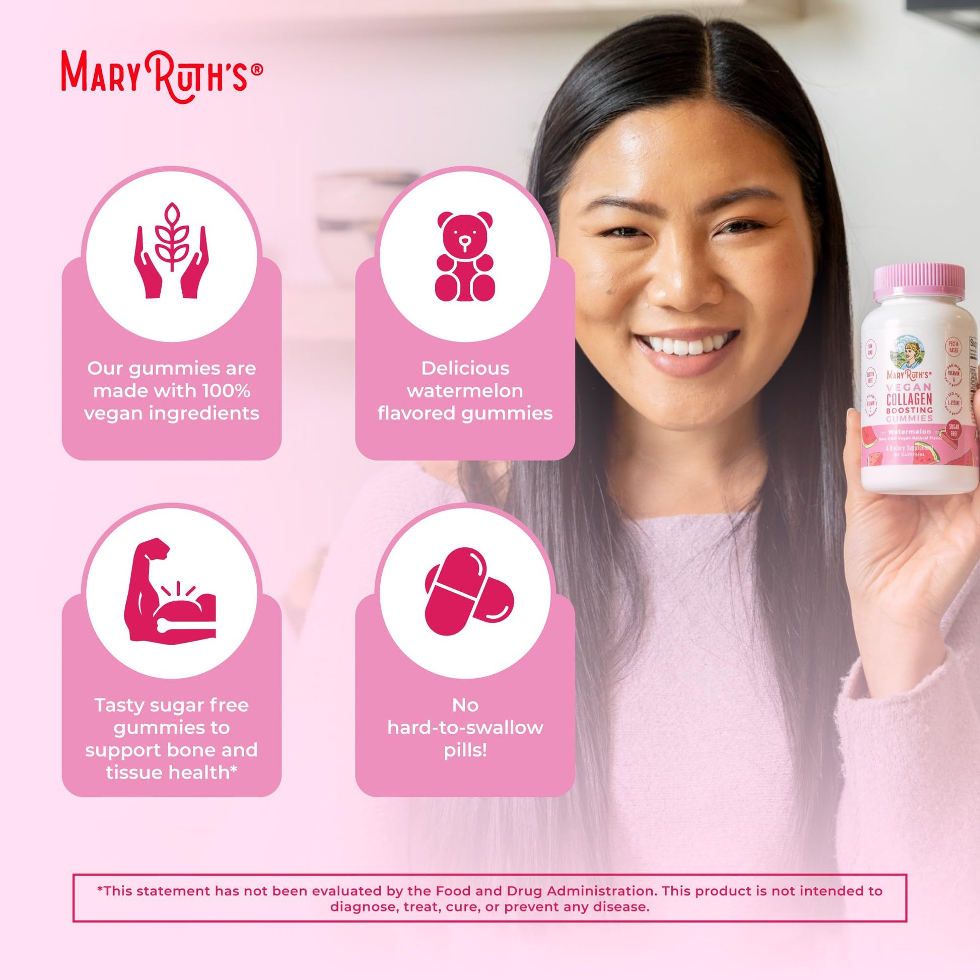 MaryRuth Organics Vegan Collagen for Women & Men, Collagen Boosting Gummies, Skin Care, Lysine, Vitamin C, Vitamin A, Amla, Supplement for Hair & Skin, Vegan, Non-GMO, Gluten Free, 90 Servings MARYRUTH'S buy australia supplements