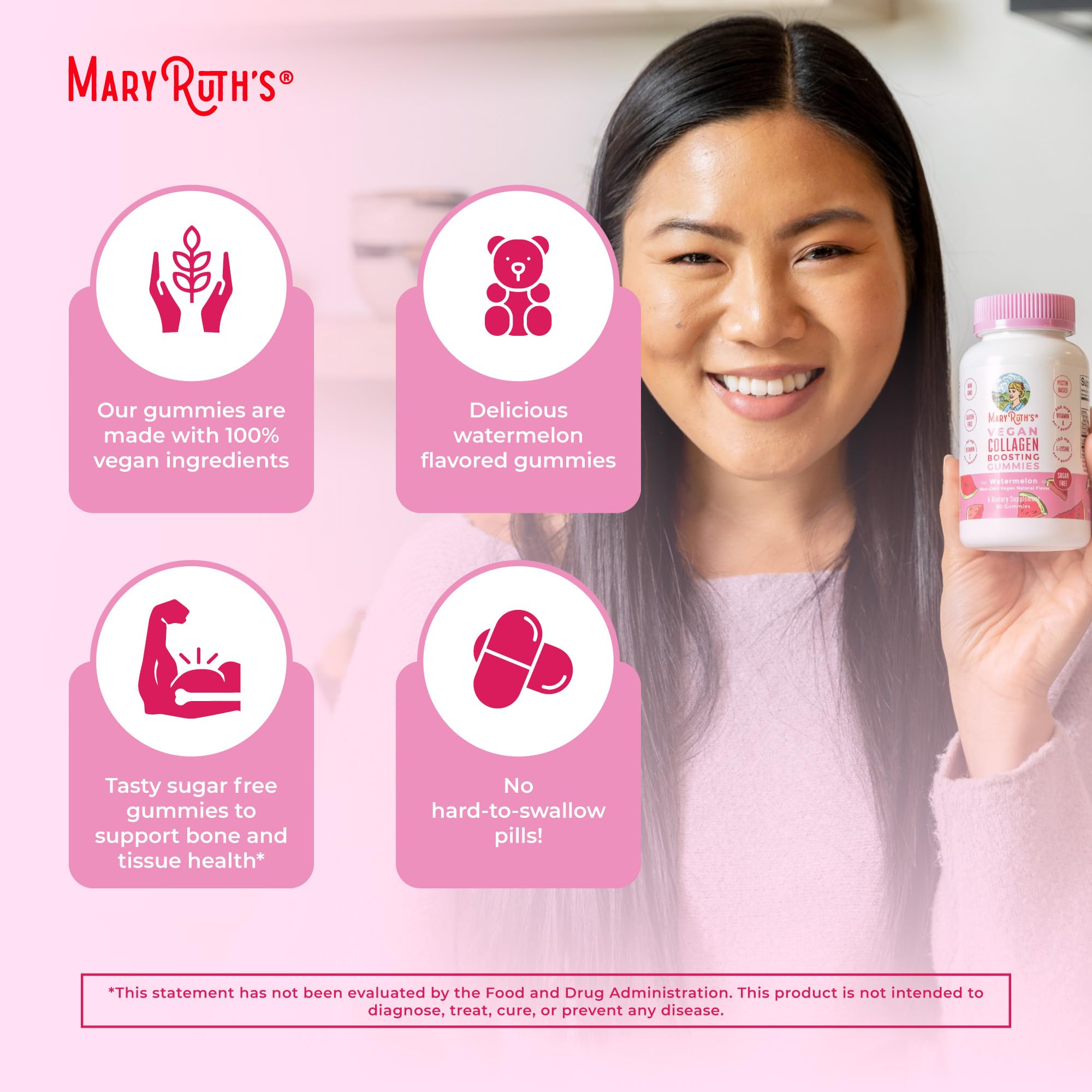 MaryRuth Organics Vegan Collagen for Women & Men, Collagen Boosting Gummies, Skin Care, Lysine, Vitamin C, Vitamin A, Amla, Supplement for Hair & Skin, Vegan, Non-GMO, Gluten Free, 90 Servings MARYRUTH'S buy australia supplements